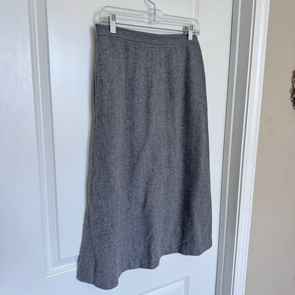 Vintage Wool Blend  Skirt Gray A Line w/ Pockets Size Medium - Picture 4 of 10